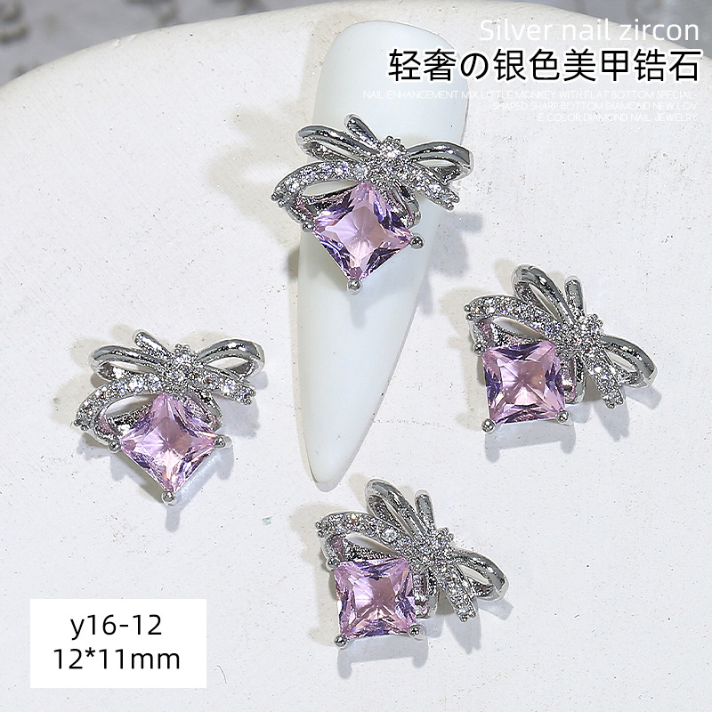 Joyería de circonio para decoración de uñas, lazo para decoración de uñas, aleación de diamantes, perla, joyería de diamantes, accesorios de decoración de libros rojos pequeños, venta al por mayor