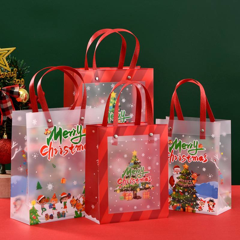 Bolsa de regalo de Año Nuevo transfronterizo Amazon regalo de Navidad embalaje de bocadillos bolsas de mano bolsa de regalo ventana transparente