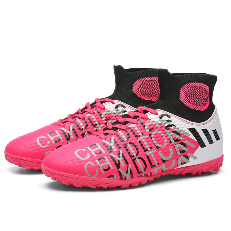 Zapatos de fútbol al por mayor para hombres y mujeres transpirables casuales color de alta calidad edición de clavos casuales zapatos de entrenamiento de césped para niños