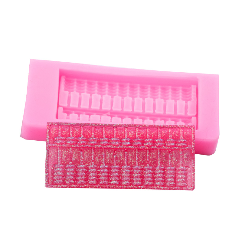 Pequeño Abacus silicona molde DIY epoxi joyería decoración llavero accesorios creativo para hornear fondant chocolate