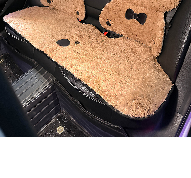 Car Seat Cushion Winter Thick Plush Cute West Highland Puppy Seat Cushion In-Car Autumn and Winter Warm Car Seat Cover for Women