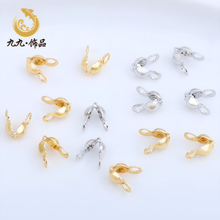 18K gold-wrapped color-preserving bag buckle bean doll buckle double-ear bilateral buckle closing thread buckle diy bracelet pearl necklace accessories