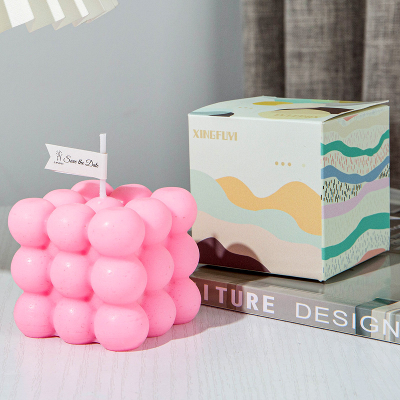 Vela de aromaterapia cubo rosa (Rose)