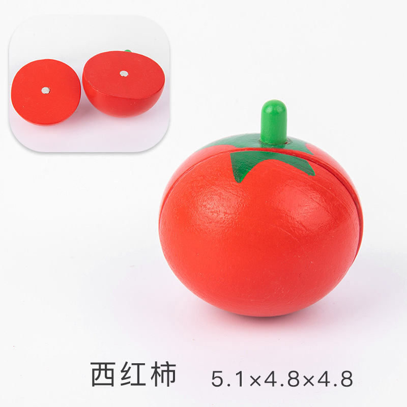 Los niños juegan casa cocina juguetes madera magnética verduras y frutas cortar madera frutas y verduras a granel traje al por mayor