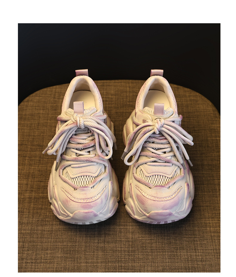 Giày sneaker nữ chunky đế dày tăng chiều cao 10 cm phong cách thể thao — màu trắng chi tiết 19