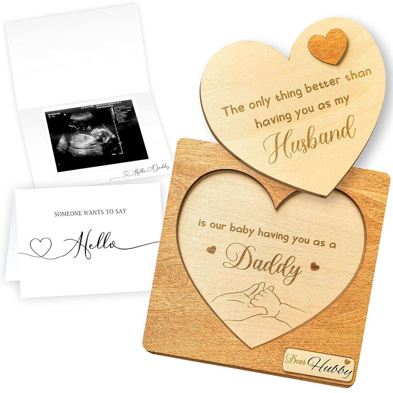 Surprise Pregnancy Announcement for Dad - Reveal Pregnancy to Husband Wooden Pregnancy Announcement Keepsake
