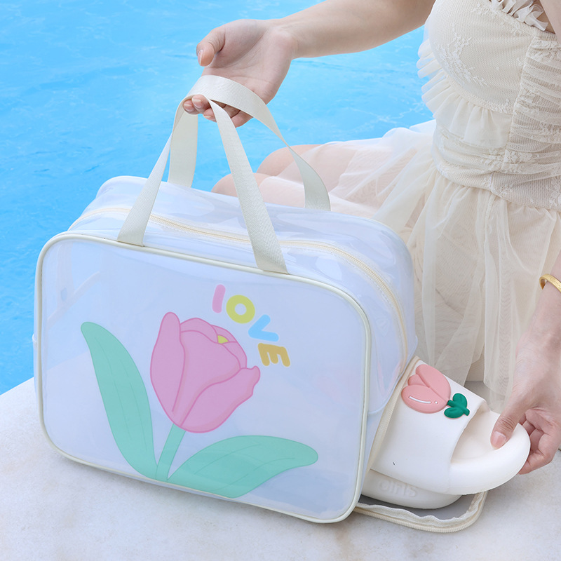 Bolsa de cosméticos de viaje de gran capacidad de alta apariencia deportes fitness bolsa de natación separación húmeda y seca bolsa de lavado de PVC bolsa de playa