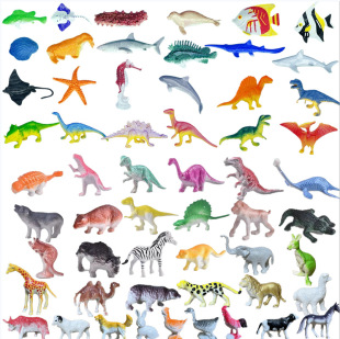 56 new cross-border simulation small dinosaur children's toy archaeological model set mini dinosaur wildlife wholesale