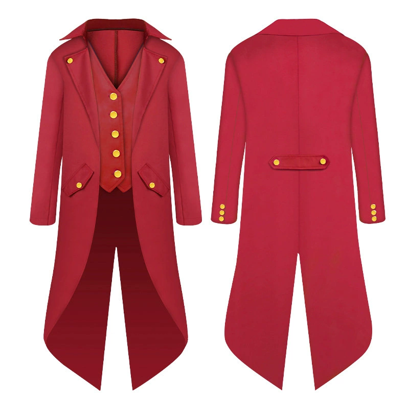 漫兴晨 2022 new European and American men's medieval retro clothing children's medium long punk retro tail clothes