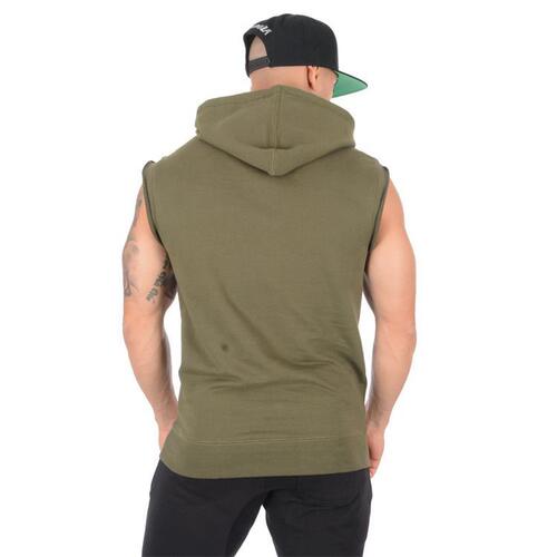 Muscle boy sports vest men's running exercise hooded sleeveless shirt fitness iron waistcoat slim elastic vest