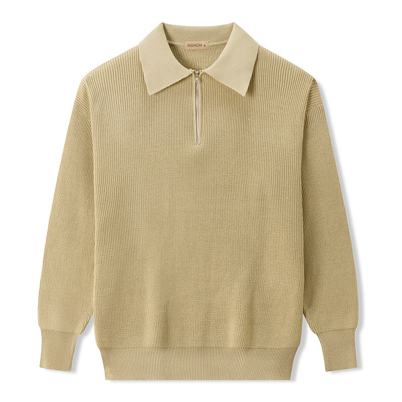 24Polo Half Zip Men's Autumn and Winter Pullover Knitwear Japanese Style Trendy Simple Casual Men's Sweater Classic Men's Wear