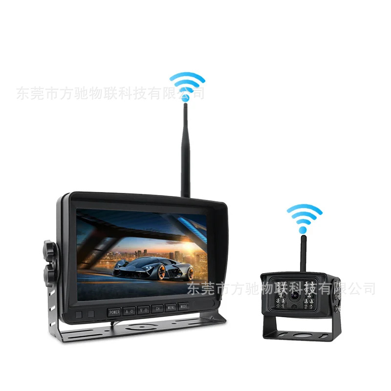 7inch Truck Wireless Recorder Crane Forklift 1080P Reversing Image Wireless Camera Infrared Night Vision 24V