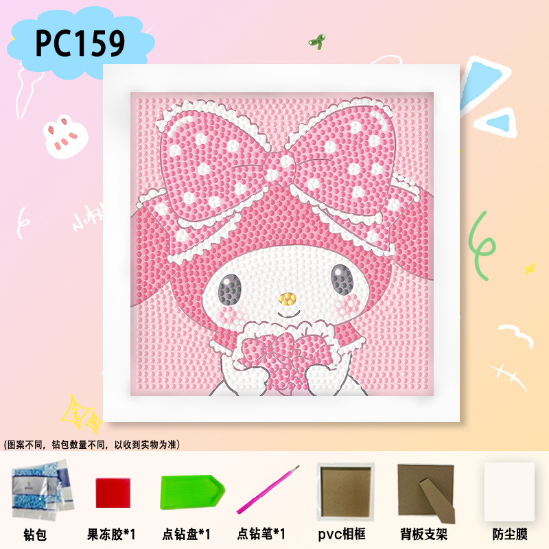 Nueva pintura de diamantes Nezha para niños hechos a mano bricolaje dibujos animados Sanrio pegatinas de mampostería juguetes de diamantes adhesivos para niñas