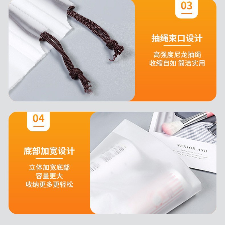 Bolsillo de cordón esmerilado impreso personalizado patrón de dibujos animados ropa zapatos bolsa de cuerda a prueba de polvo y humedad bolsa de almacenamiento de viaje