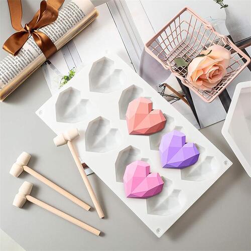 Sanxin Diamond Love Mousse Cake Silicone Mold Home DIY Heart-Shaped French Dessert Pudding Jelly Grinding Tool