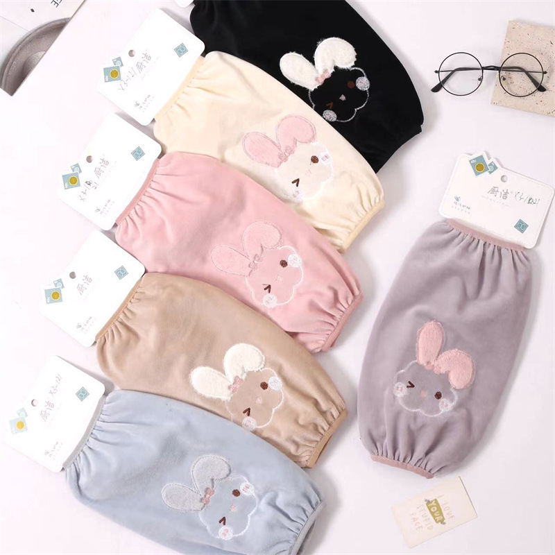 Franela impermeable bordada cocina del bebé de los hombres de las mujeres largo oversleeve mangas de la mano de los niños al por mayor estudiante Otoño e Invierno