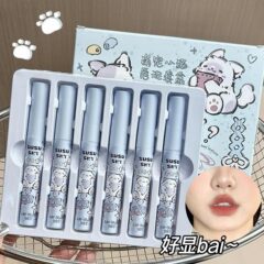SUSU SKY萌宠小猫唇泥套盒唇釉哑光雾面丝绒持妆显色跨境口红套装
