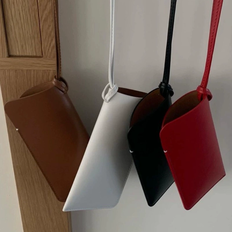 Корейская кожаная сумка для очков с ремешком