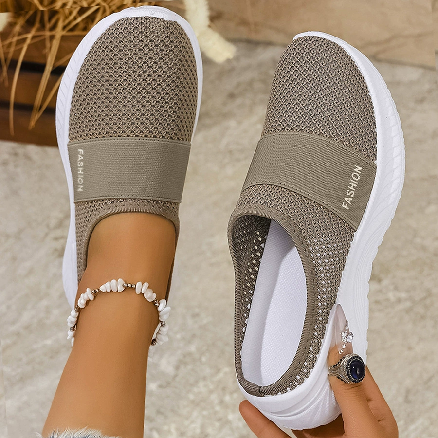 Женские дышащие туфли на Slip-On, легкая трикотажная сетка, повседневная весна–лето (размеры 36–43)