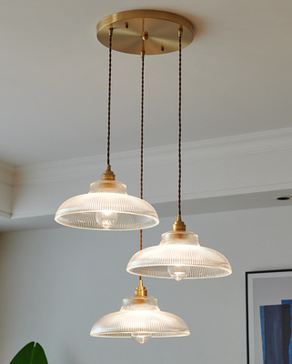 Japonés retro restaurante bar araña Nordic latón vidrio simple moderno vintage comedor mesa de comedor araña