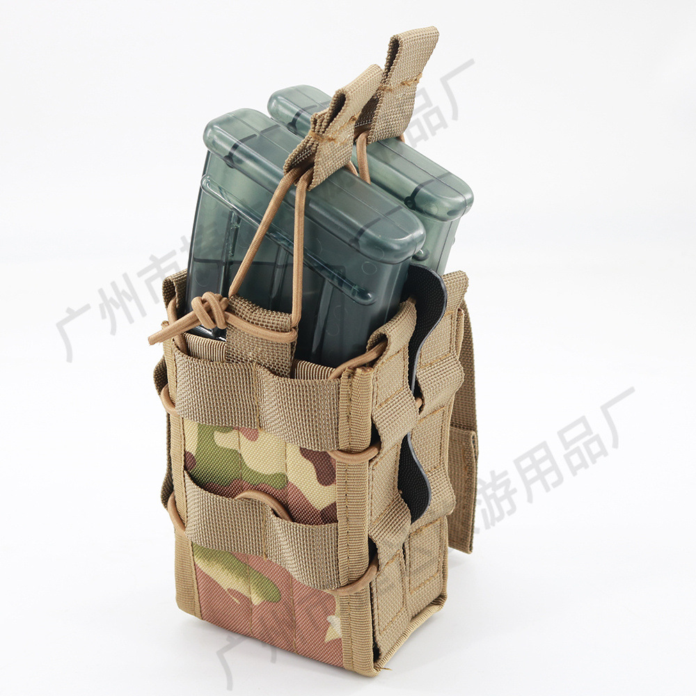 전술 더블 레이어 총알 상자 가방 위장 전술 조끼 액세서리 가방 MOLLE 교수형 가방 AK M4 클립 가방 더블 가방