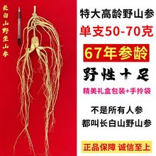野山参67年特大野生人参干参林下参人参泡酒煲汤长白山人参礼盒装