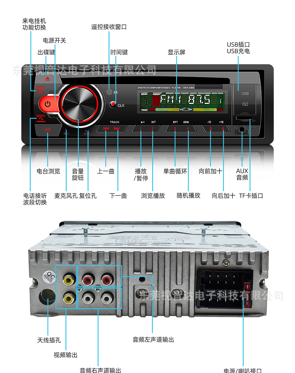 Cross-Border Car Bluetooth Car Dvd Player USB Fast Charging Bluetooth Car Radio Card-Inserting Dvd S410