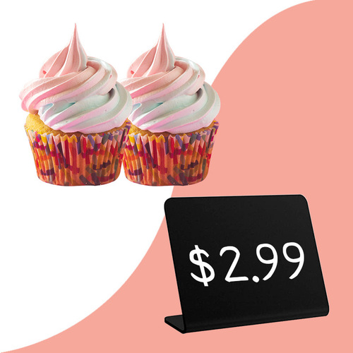 Mini Desktop Sign Price Tag Clip Small Blackboard Plastic Party Desktop Display Stand Home L-Shaped Display Board