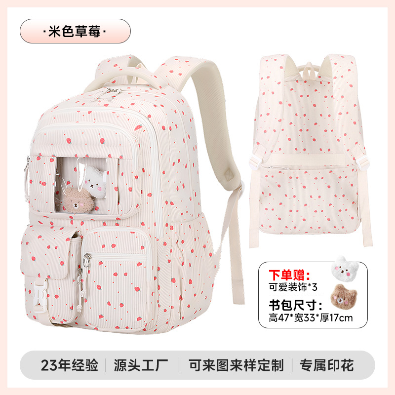 Nueva princesa rosa mochila escolar para niños mochila de niñas mochila de estudiantes de secundaria de gran capacidad