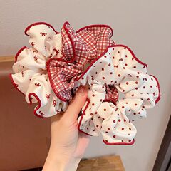 アンコラの赤い蝶結びの大腸の髪輪の女の子の団子の髪ひもの高弾力の皮筋の子供の頭ひもの髪飾り
