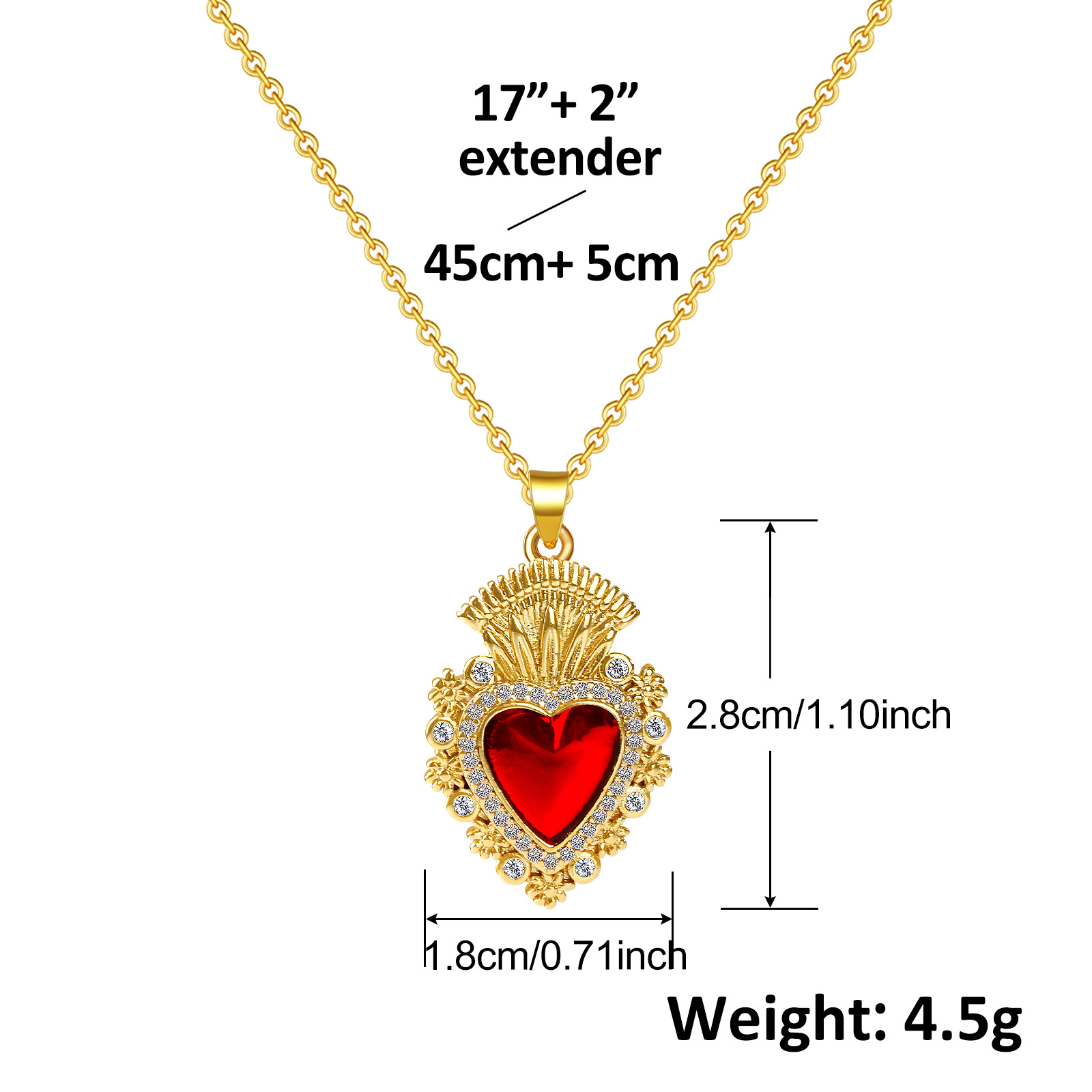 8g Weight Copper Pendant Material Zircon Inlay Material Pendant Necklace Classification Copper Chain Material 1 Piece Quantity Holiday, Daily Occasion Copper Material Heart Shape Pattern Women's Gender Inlay Design Retro Style Copper Retro Inlay Heart Shape Zircon Pendant Necklace 3