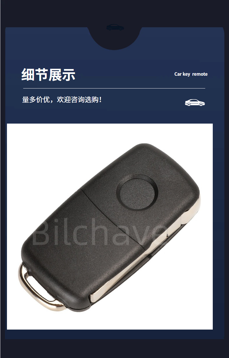 Suitable for Volkswagen 4/5 Key Tiguan Golf Sagitar Mk6 Polo Remote Control Foldableing Key Replacement Shell