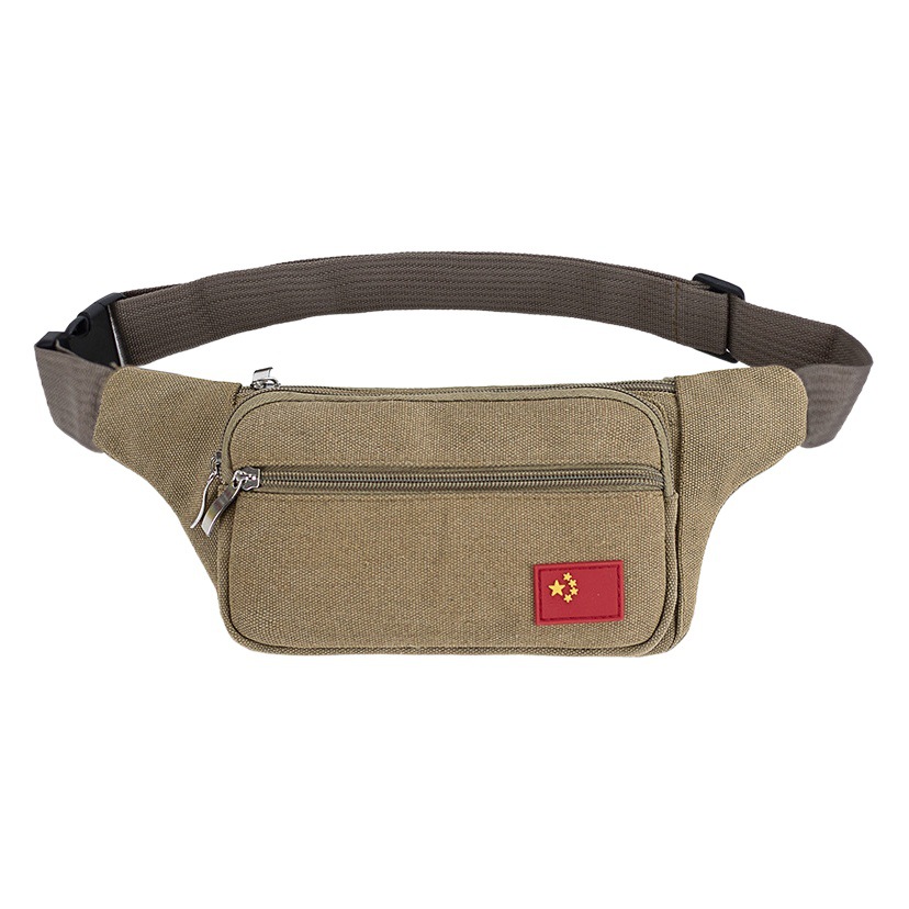 Multifunctional New Style Wear-Resistant Canvas Waist Bag for Construction Site Work, Crossbody Bag for Men, Large Capacity, Business Money Collection Phone Bag