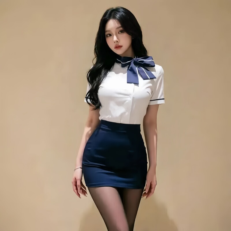 Stewardess Uniform Professional Outfit Female Private Stewardess Sexy Lingerie Uniform Role-Playing Costume One-Piece Dropshipping Set