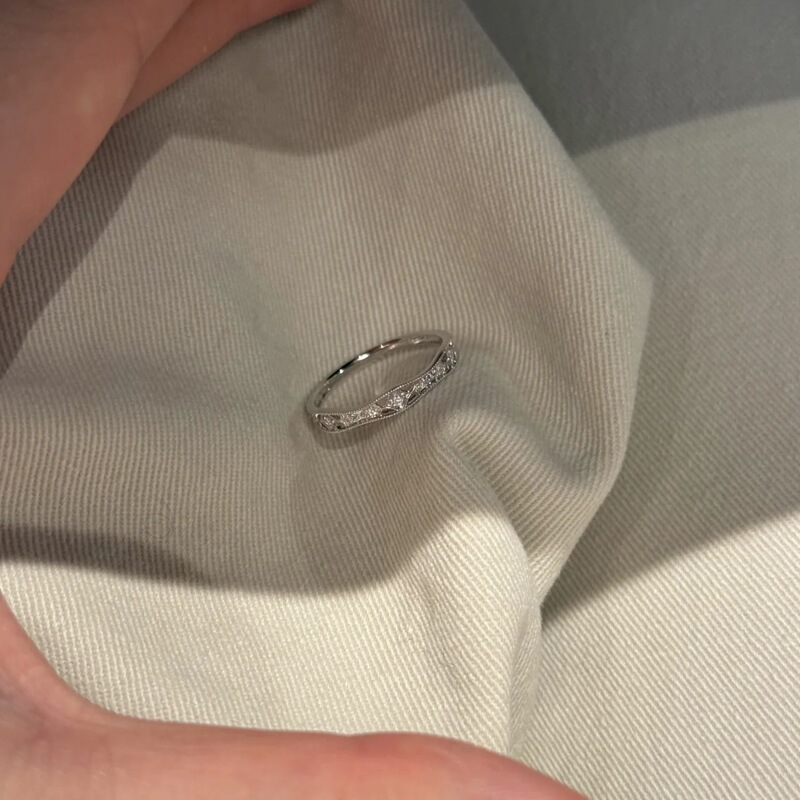 轻奢蕾丝闪钻戒指ins风精致雅致排钻白皓石高级感指环批发叠口戒|undefined