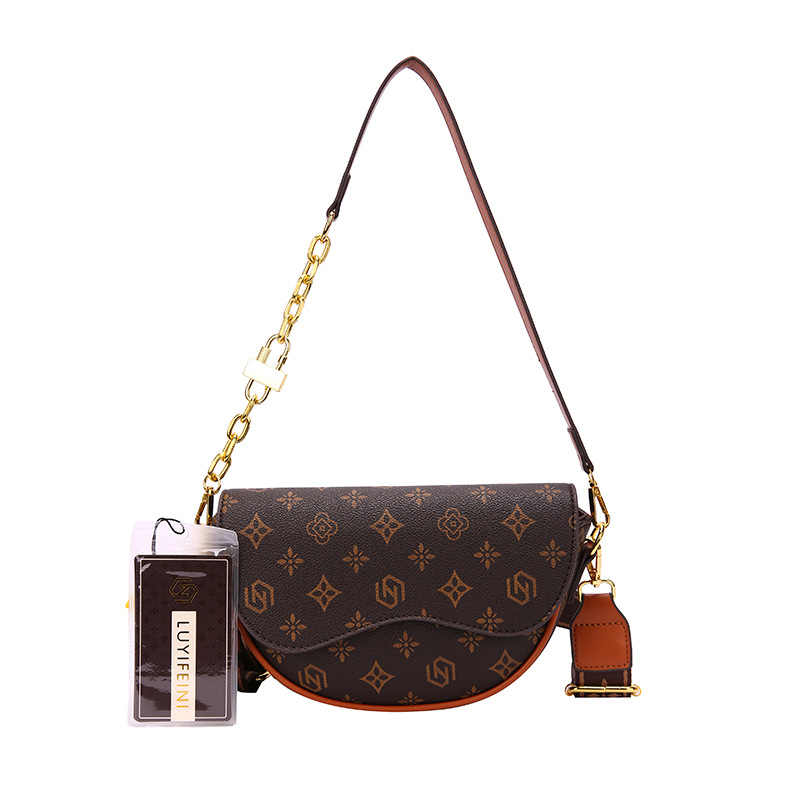 Fashionable Printed Saddle Shoulder Bag For Women Versatile Style_voghion.com