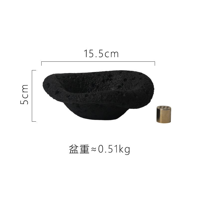 AK341 black incense holder with socket