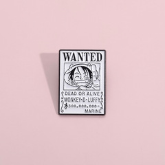 卡通動漫系列周邊胸針 可愛懸賞令造型海報金屬徽章 路飛配飾別針