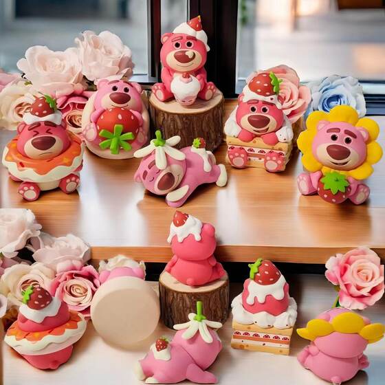 Blind Box Hand-made Strawberry Bear Doll Internet Popular Cute Birthday Gift Doll Trendy Play Car Accessories Desktop Small Ornaments