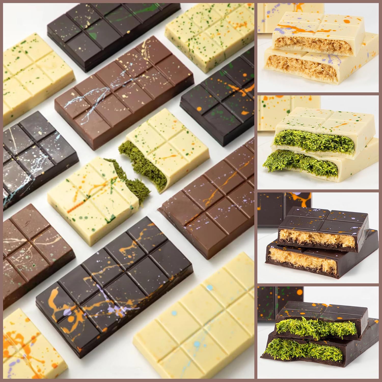 Dubai molde de chocolate PC sándwich molde de chocolate herramienta para hornear chocolate punto de caramelo de chocolate al por mayor image 3