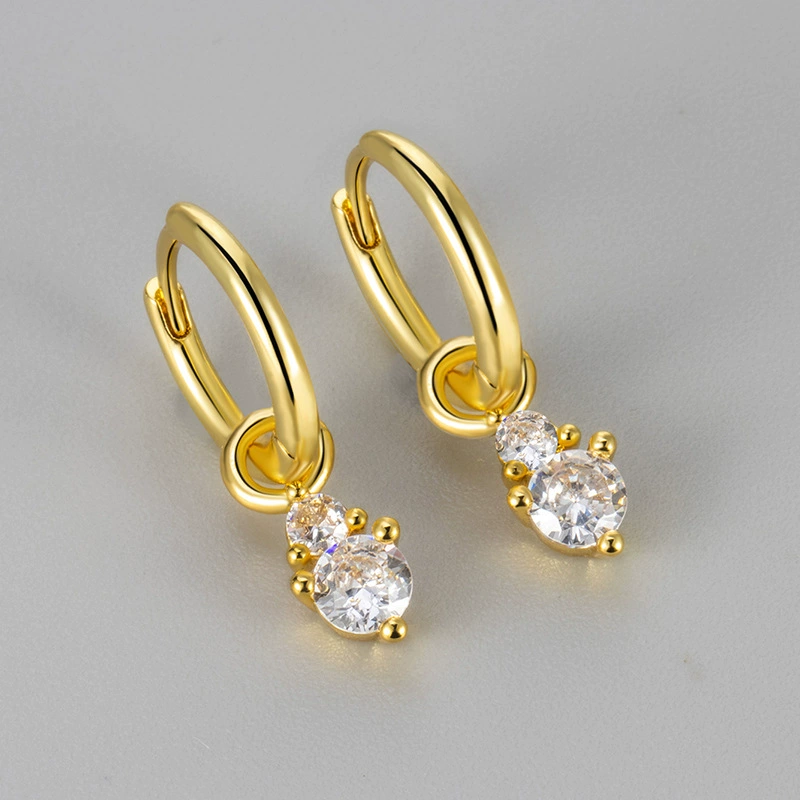 Earrings, nail sequins, zirconium, sophisticated small universal pendant, new collection, light luxury style