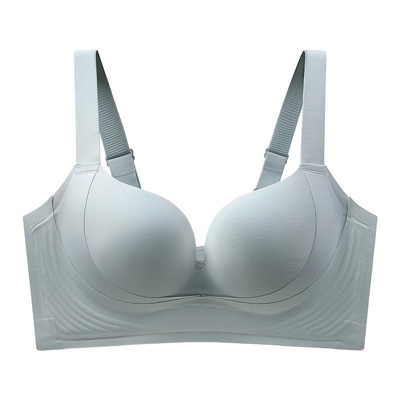 Gran tamaño de ropa interior de látex sin marcas para damas, pecho grande para mostrar un pecho pequeño para evitar la caída de la cola gorda mm delgada sujetador