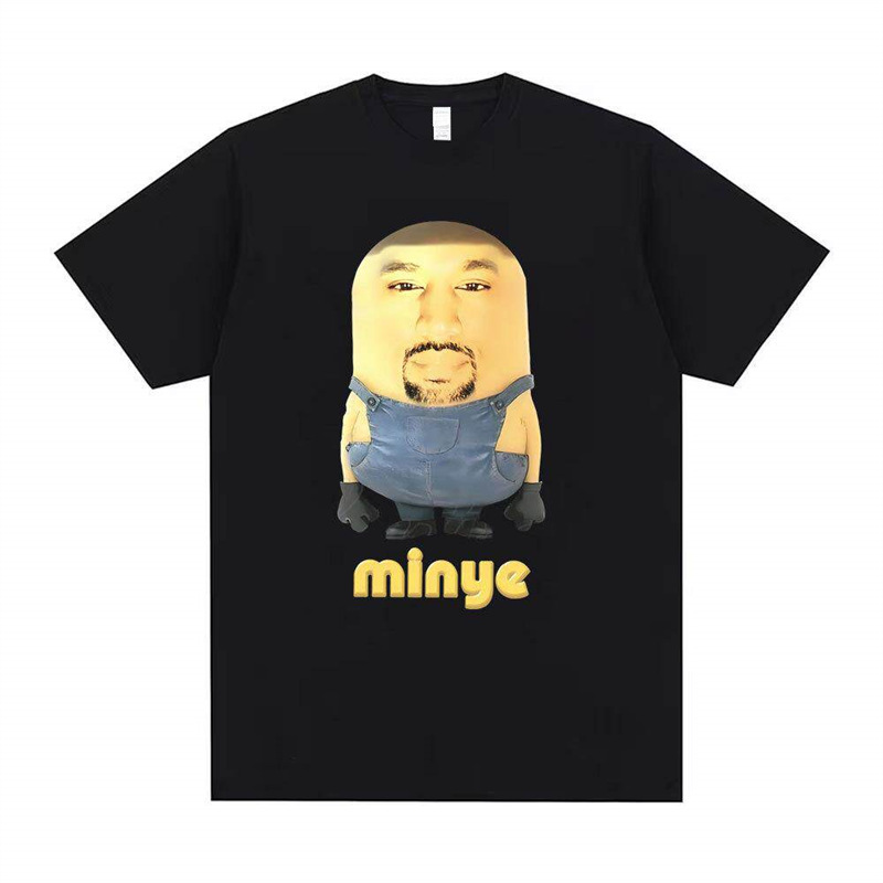 Rapper Kanye West Minye European and American Fashion Cotton Fun Creative Pattern Short-Sleeved T-Shirt for Men and Women Rapper Kanye West Minye European and American Fashion Cotton Fun Creative Pattern Short-Sleeved T-Shirt for Men and Women