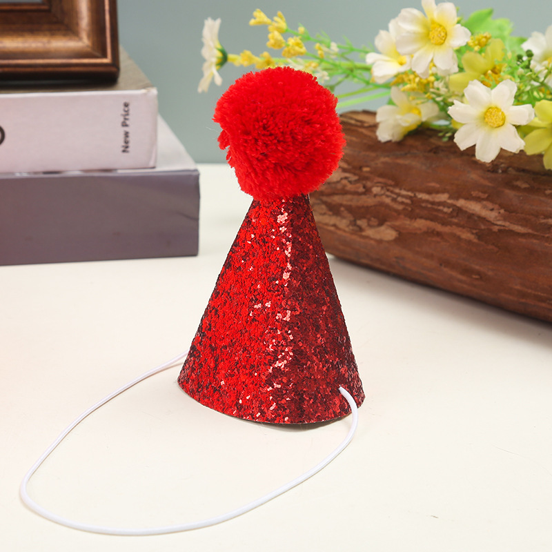 Corbata transfronteriza sombrero de cumpleaños para niños mascotas juego de cumpleaños perro de peluche gato arco vestido de fiesta