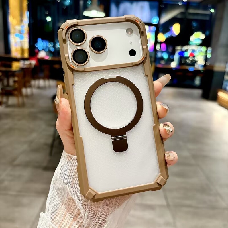 Military-Grade Four-Corner Anti-Fall Suitable for Apple 17 Mobile Phone Case Semi-Transparent Frosted Magnetic Holder Iphone16 Protective Cover Military-Grade Four-Corner Anti-Fall Suitable for Apple 17 Mobile Phone Case Semi-Transparent Frosted Magnetic Holder Iphone16 Protective Cover