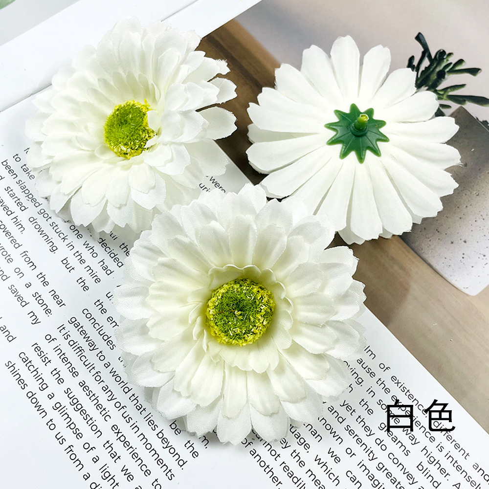 Simulación de la cabeza de gerbera Fulang crisântemo flores falsas DIY tocado material de pinza de flores de fotografía en el hogar adornos florales