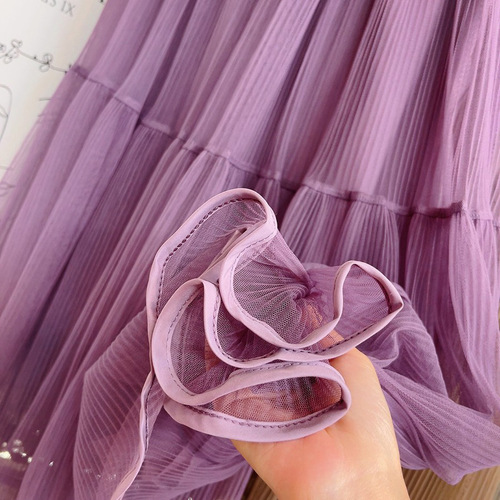 Moonlight Sheer Skirt, Pleated A-line High-Waist Maxi Skirt, Summer Slimming Large Swing Fairy Medium-Length Net Skirt