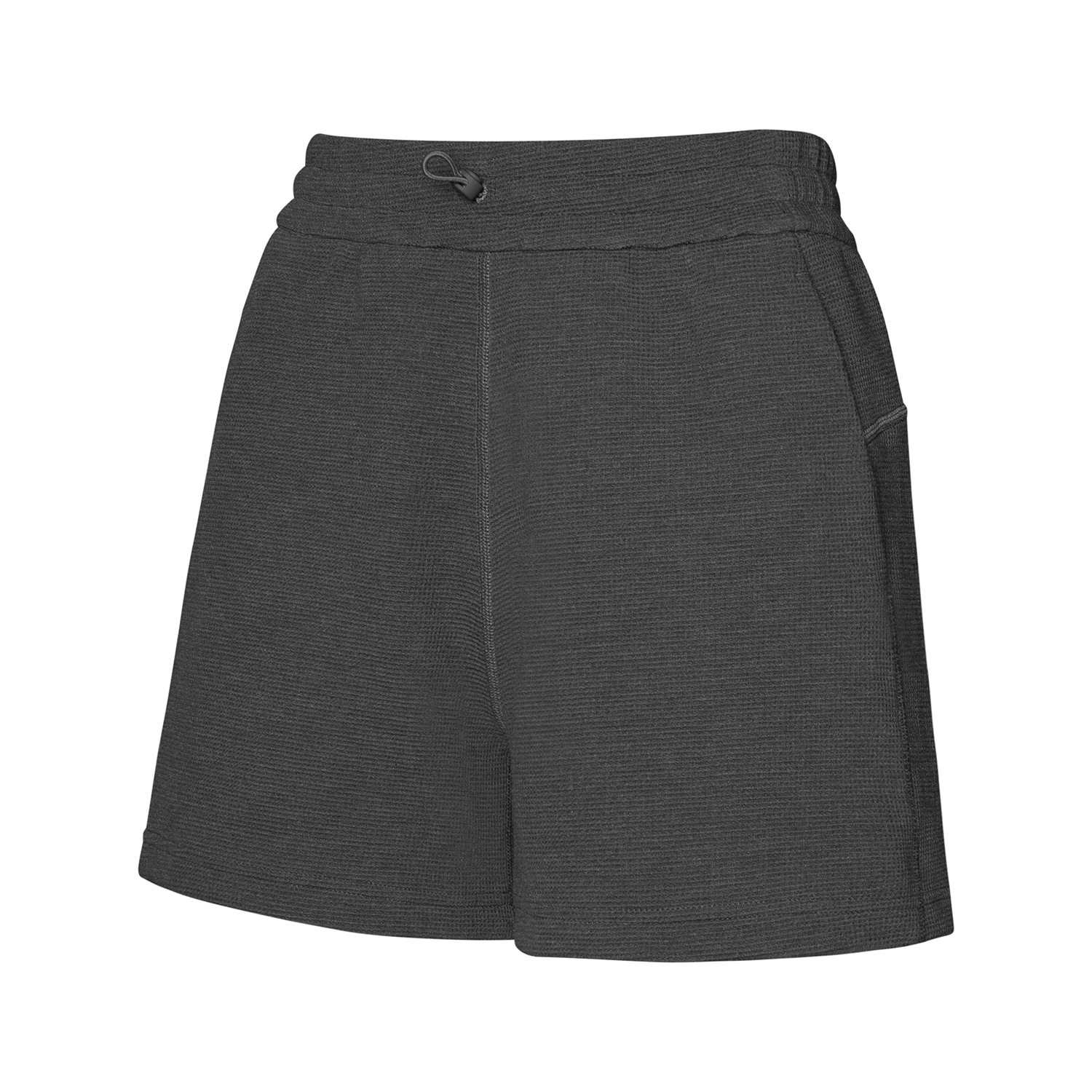 Women's waffle-knit loose yoga shorts detail 4