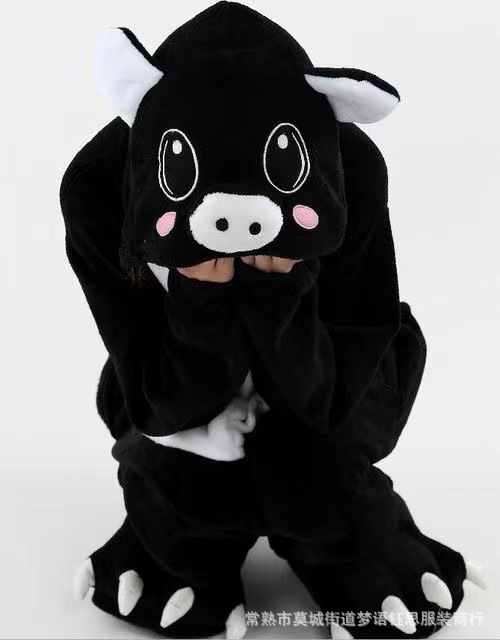 Lote mixto Otoño e Invierno niños y niñas de dibujos animados animal de una pieza pijama de franela Totoro manga larga Panda aseo ropa para el hogar