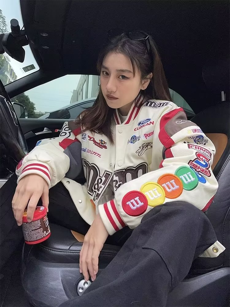 Nuevo uniforme de béisbol americano High Street masculino otoño suelto casual tendencia pareja etiquetada chaqueta de coche chaqueta de hombre